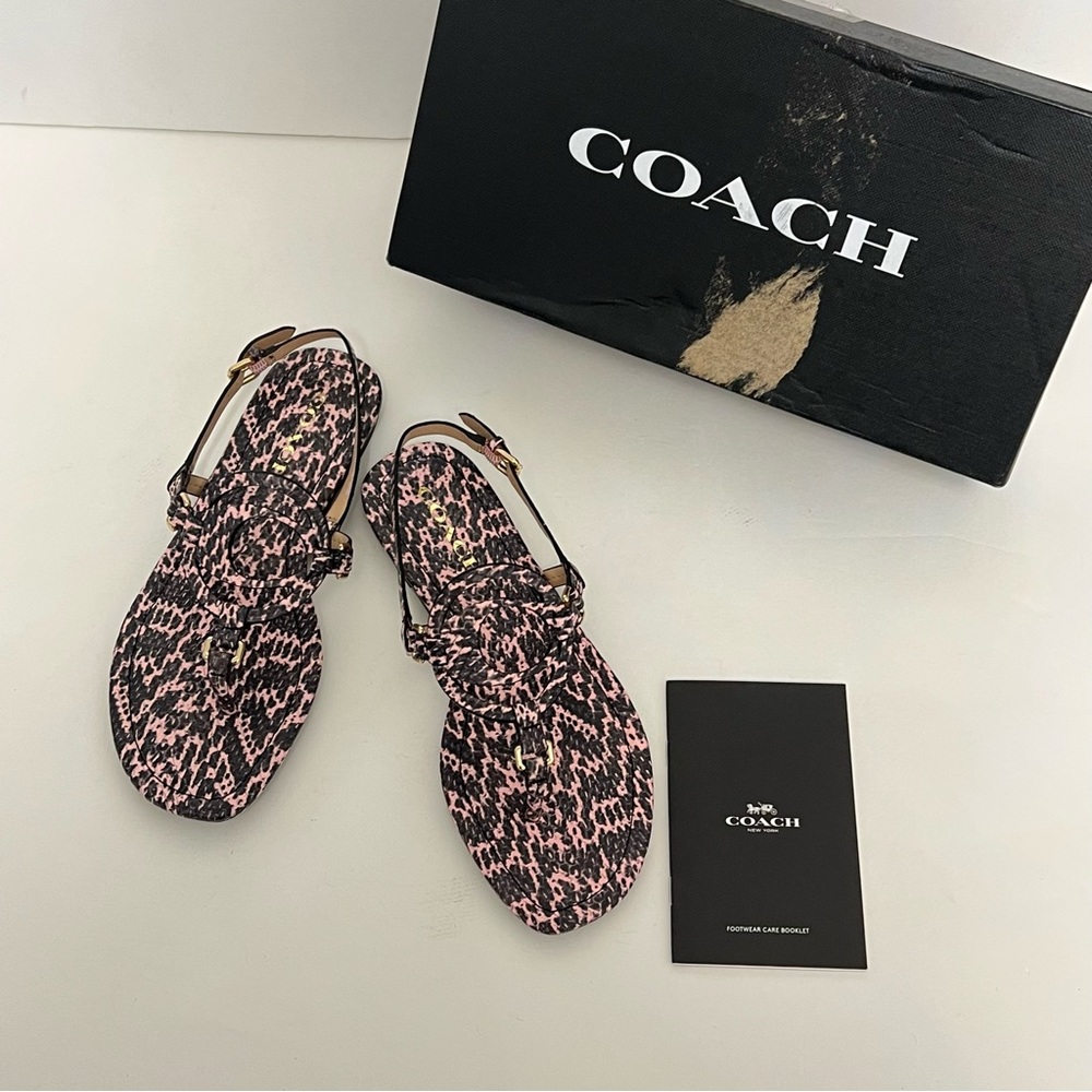 Coach Women's Jeri Leather Sandals Shoes, New In Box - Size 6.5 - Reemoly - Picture 1 of 11